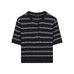 Short sleeve striped cotton sweater цвет: Темно-синий