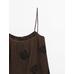 Fluid textured top with embroidered detail цвет: Шоколадный
