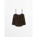 Fluid textured top with embroidered detail цвет: Шоколадный