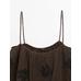 Fluid textured top with embroidered detail цвет: Шоколадный
