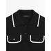 Short sleeve rib contrast knitted sweater цвет: Черный
