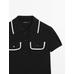 Short sleeve rib contrast knitted sweater цвет: Черный