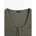 Corset-style knit top with linen цвет: Зеленоватый