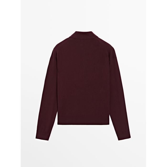 Cotton blend polo knit jumper цвет: Гранатовый