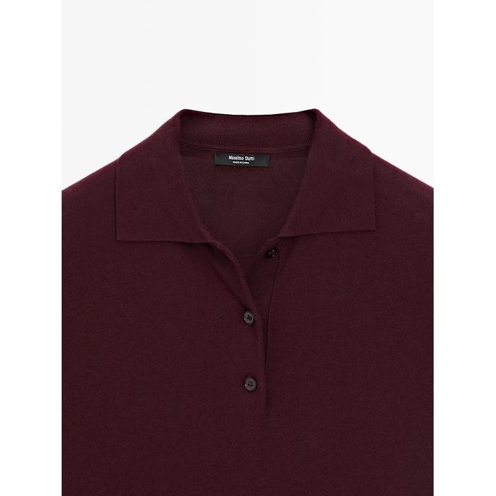Cotton blend polo knit jumper цвет: Гранатовый