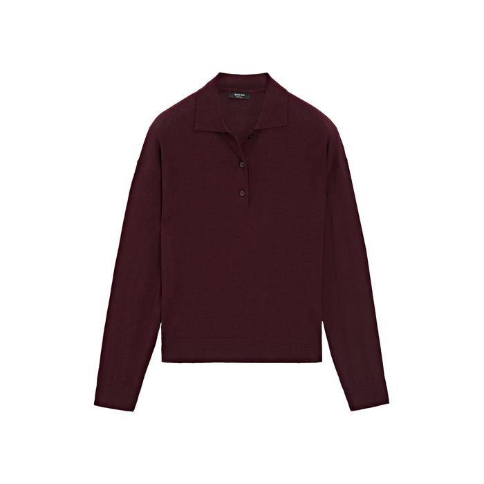 Cotton blend polo knit jumper цвет: Гранатовый