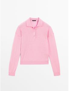 Cotton blend polo knit jumper цвет: Розовый средний