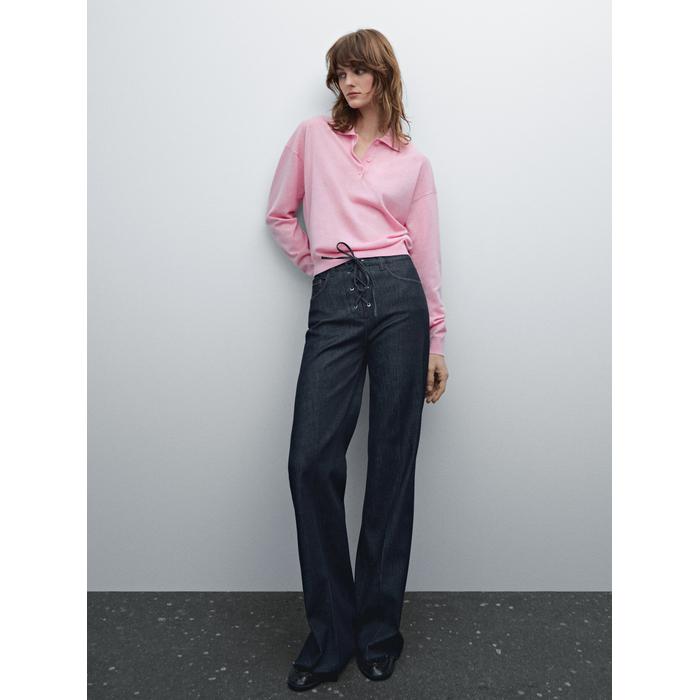 Cotton blend polo knit jumper цвет: Розовый средний