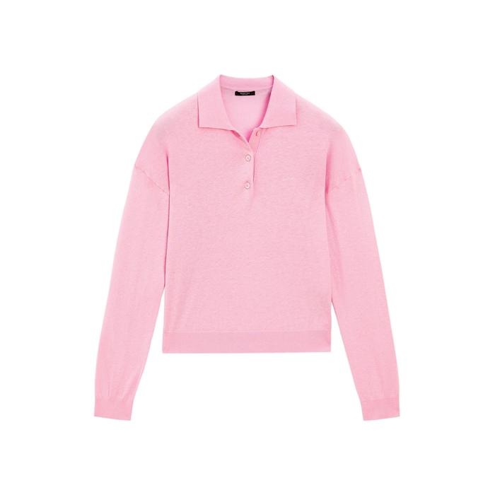 Cotton blend polo knit jumper цвет: Розовый средний