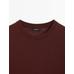 Knitted sweater round neck cotton blend цвет: Коричневый