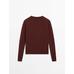 Knitted sweater round neck cotton blend цвет: Коричневый