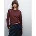 Knitted sweater round neck cotton blend цвет: Коричневый