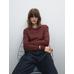 Knitted sweater round neck cotton blend цвет: Коричневый