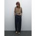 Knitted sweater round neck cotton blend цвет: Кротово-коричневый