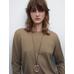 Knitted sweater round neck cotton blend цвет: Кротово-коричневый