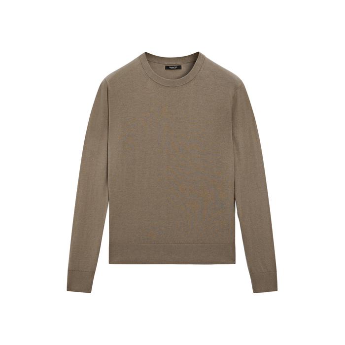 Knitted sweater round neck cotton blend цвет: Кротово-коричневый