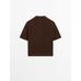 Openwork polo knit linen blend jumper цвет: Коричневый