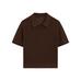 Openwork polo knit linen blend jumper цвет: Коричневый
