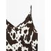Fluid strappy top with animal print цвет: Шоколадный