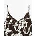 Fluid strappy top with animal print цвет: Шоколадный