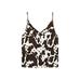 Fluid strappy top with animal print цвет: Шоколадный