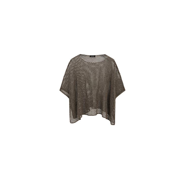 Short openwork knit cape цвет: Коричневый