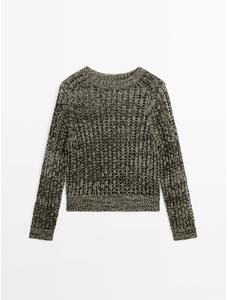 Open-knit sweater with cotton цвет: Желтый