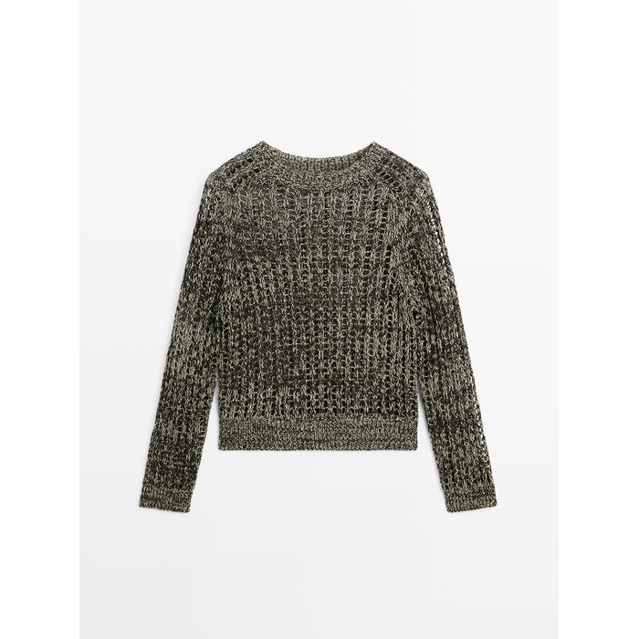 Open-knit sweater with cotton цвет: Желтый