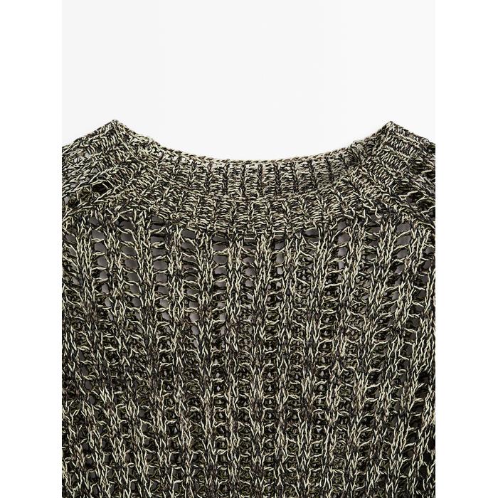 Open-knit sweater with cotton цвет: Желтый