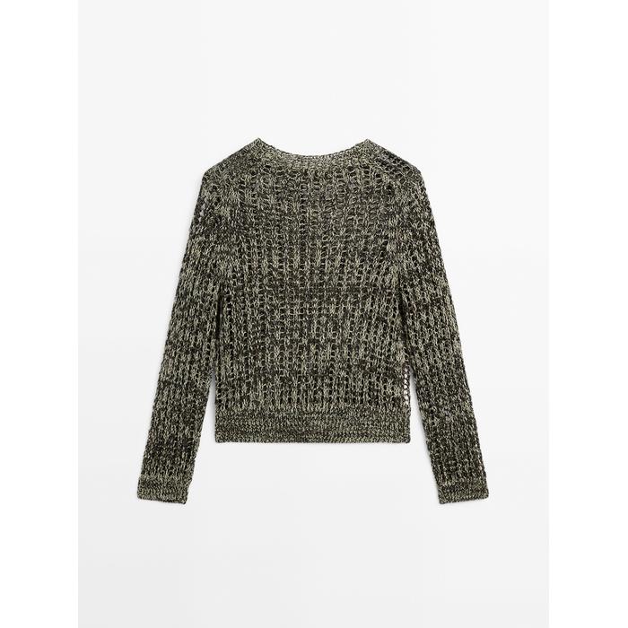 Open-knit sweater with cotton цвет: Желтый