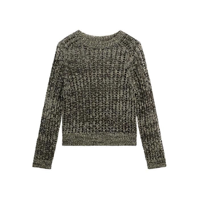 Open-knit sweater with cotton цвет: Желтый