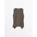 Crossed Mouliné Knit Vest цвет: Коричневый