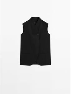 Waistcoat with linen turtleneck цвет: Черный