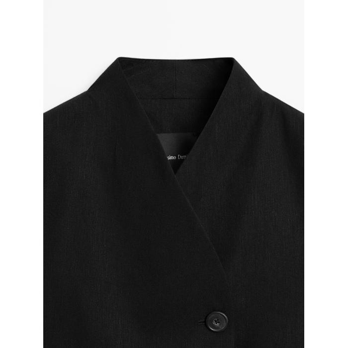 Waistcoat with linen turtleneck цвет: Черный