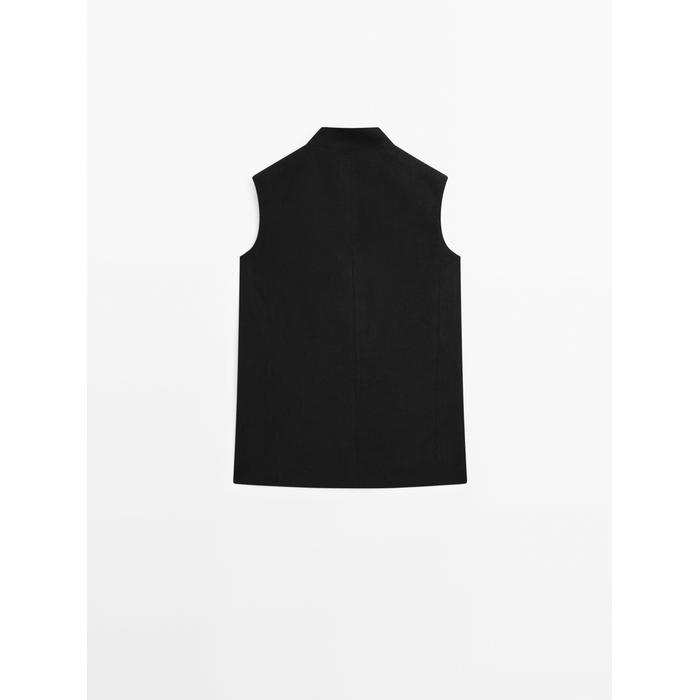 Waistcoat with linen turtleneck цвет: Черный