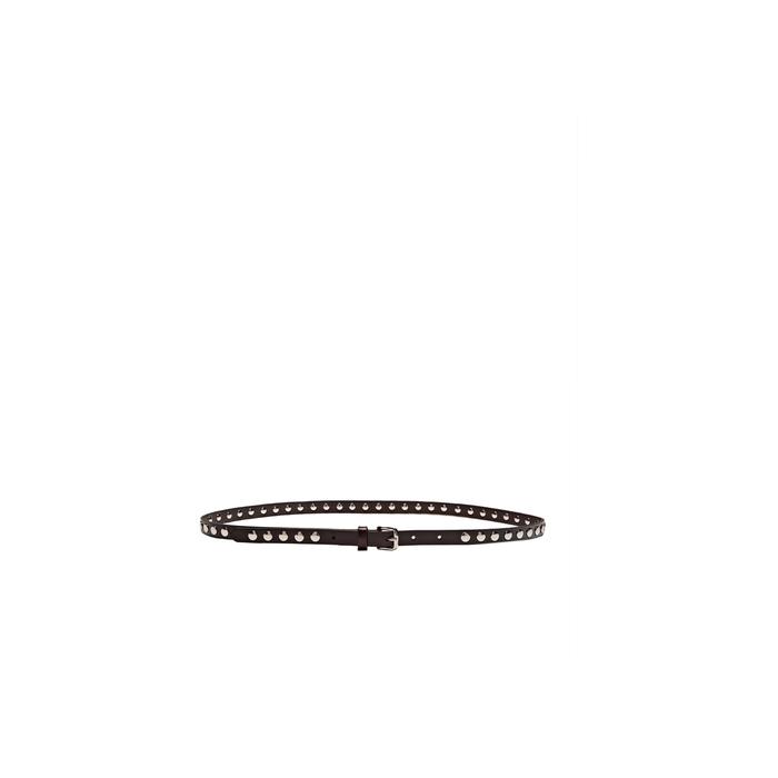Thin belt studded nappa leather цвет: Коричневый