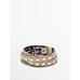 Thin belt studded suede leather цвет: Песочный