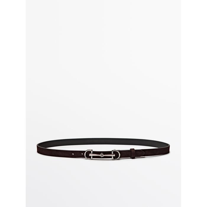 NUBUCK LEATHER EQUESTRIAN BELT цвет: Коричневый