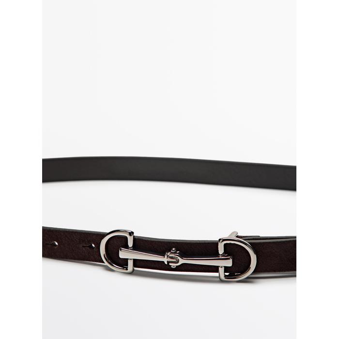NUBUCK LEATHER EQUESTRIAN BELT цвет: Коричневый