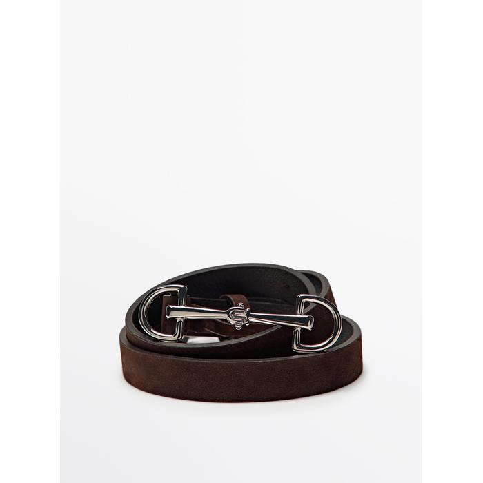 NUBUCK LEATHER EQUESTRIAN BELT цвет: Коричневый