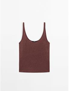 100% linen tank top цвет: Бургундский