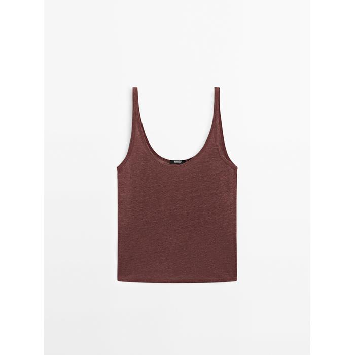 100% linen tank top цвет: Бургундский