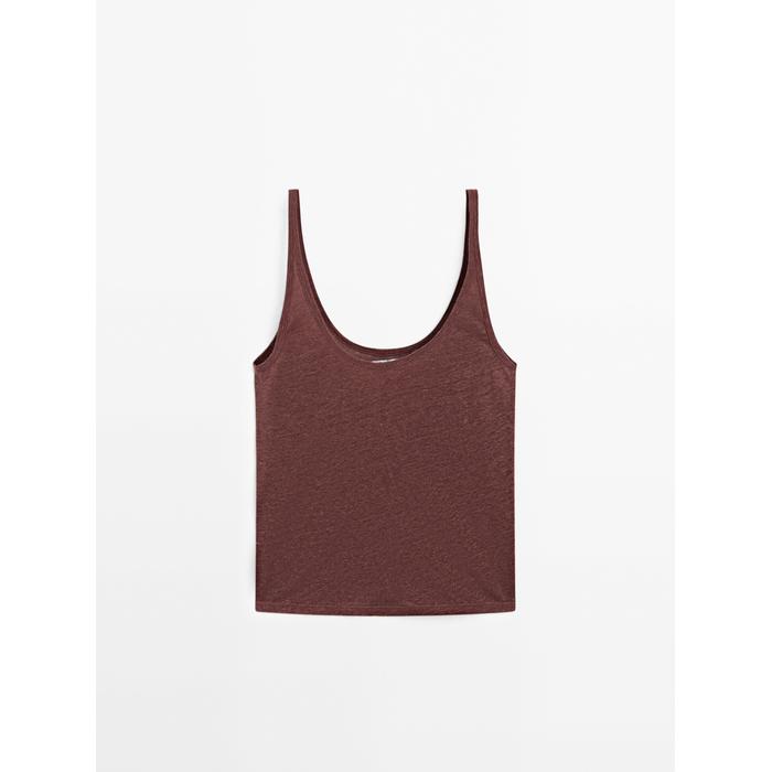 100% linen tank top цвет: Бургундский
