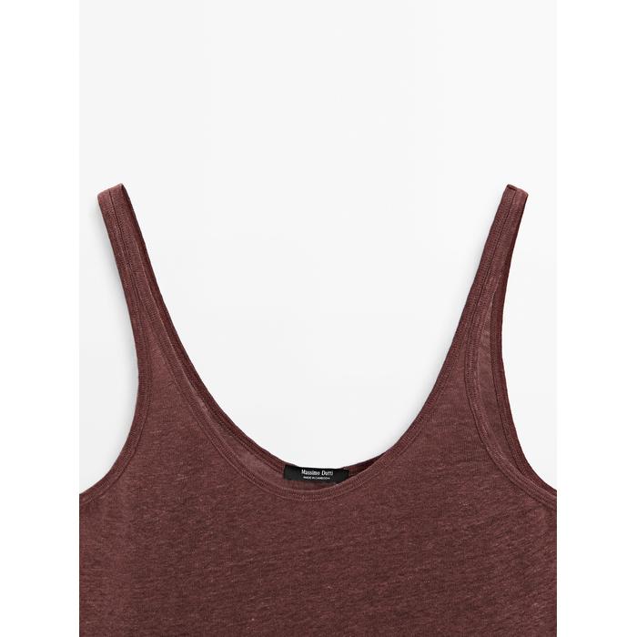 100% linen tank top цвет: Бургундский