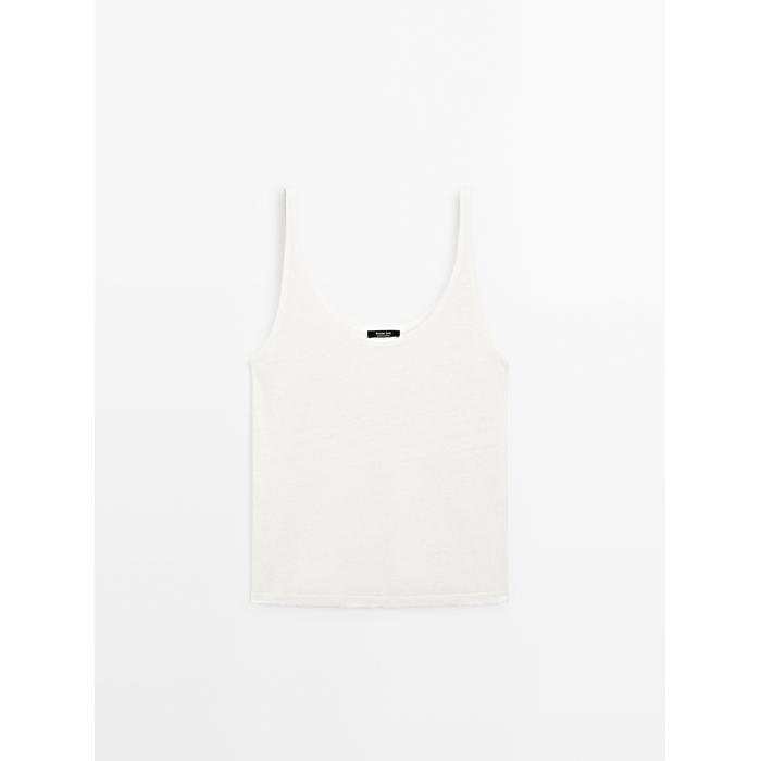 100% linen tank top цвет: Натуральный, кремовый
