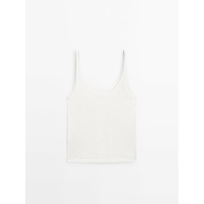 100% linen tank top цвет: Натуральный, кремовый