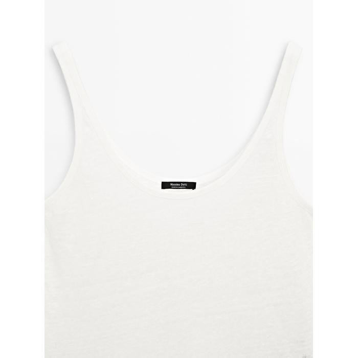 100% linen tank top цвет: Натуральный, кремовый