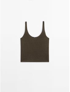 100% linen tank top цвет: Хаки