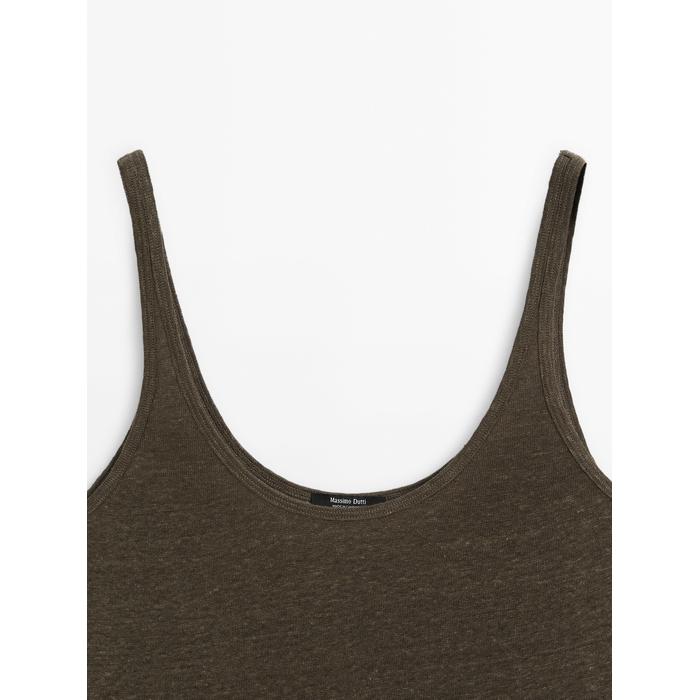100% linen tank top цвет: Хаки