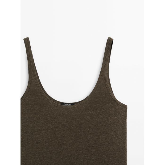 100% linen tank top цвет: Хаки